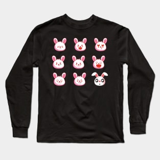 funny rabbit emoji Long Sleeve T-Shirt